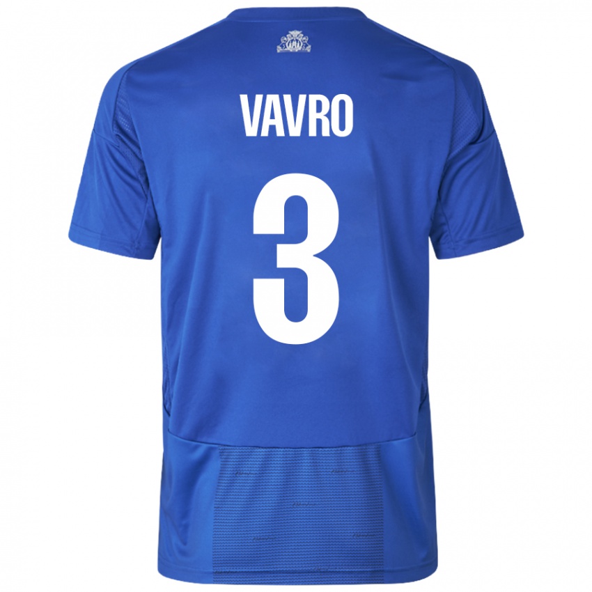 Bambino Maglia Denis Vavro #3 Bianco Blu Kit Gara Away 2024/25 Maglietta