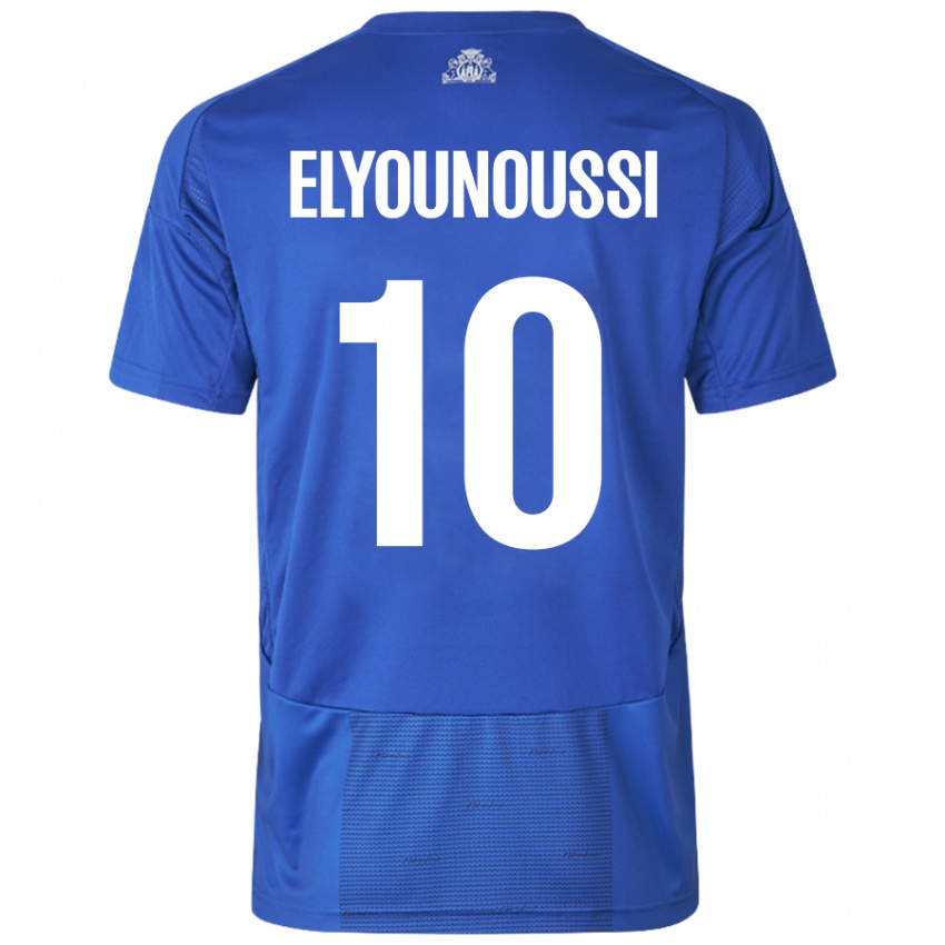 Bambino Maglia Mohamed Elyounoussi #10 Bianco Blu Kit Gara Away 2024/25 Maglietta