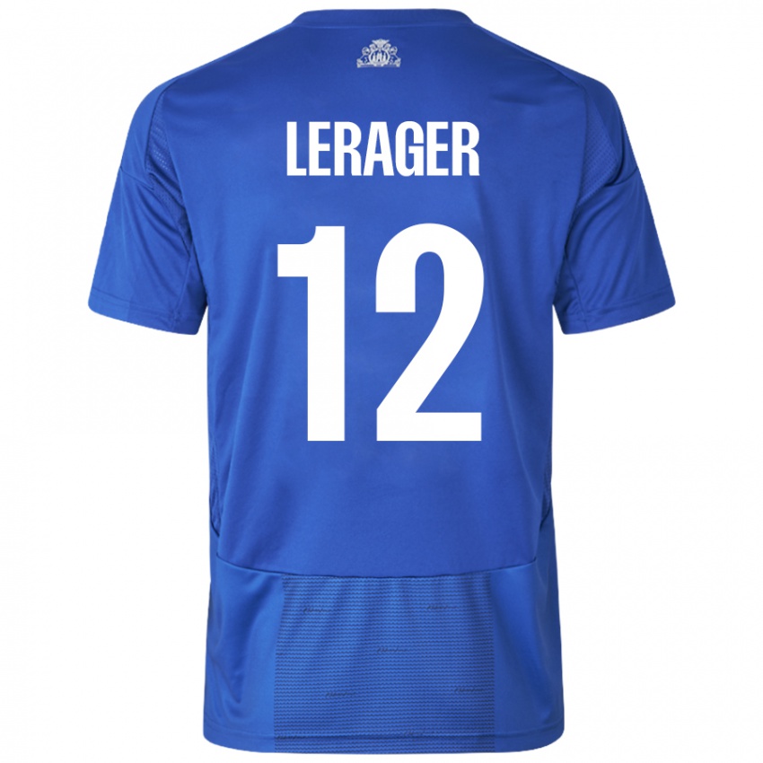 Bambino Maglia Lukas Lerager #12 Bianco Blu Kit Gara Away 2024/25 Maglietta