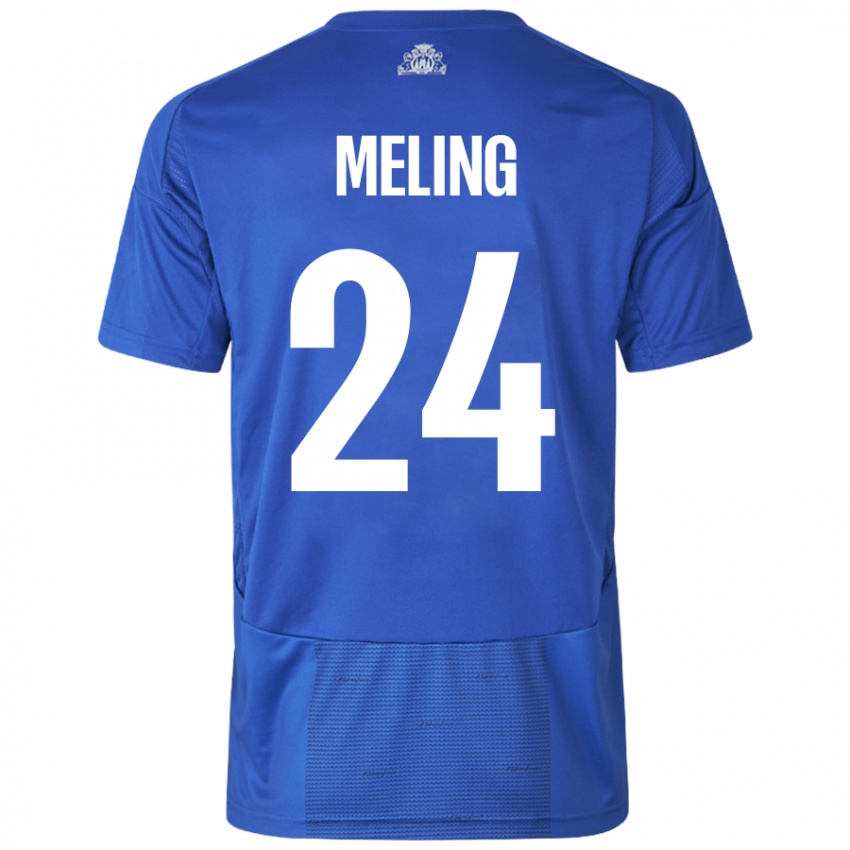 Bambino Maglia Birger Meling #24 Bianco Blu Kit Gara Away 2024/25 Maglietta