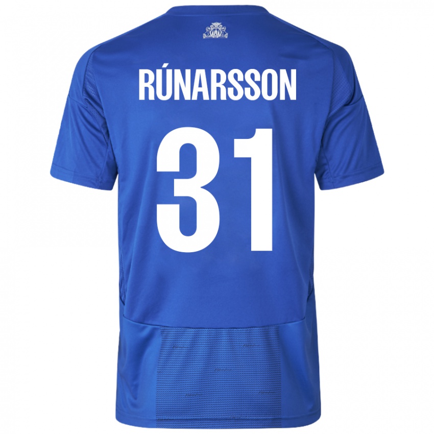 Bambino Maglia Runar Alex Runarsson #31 Bianco Blu Kit Gara Away 2024/25 Maglietta