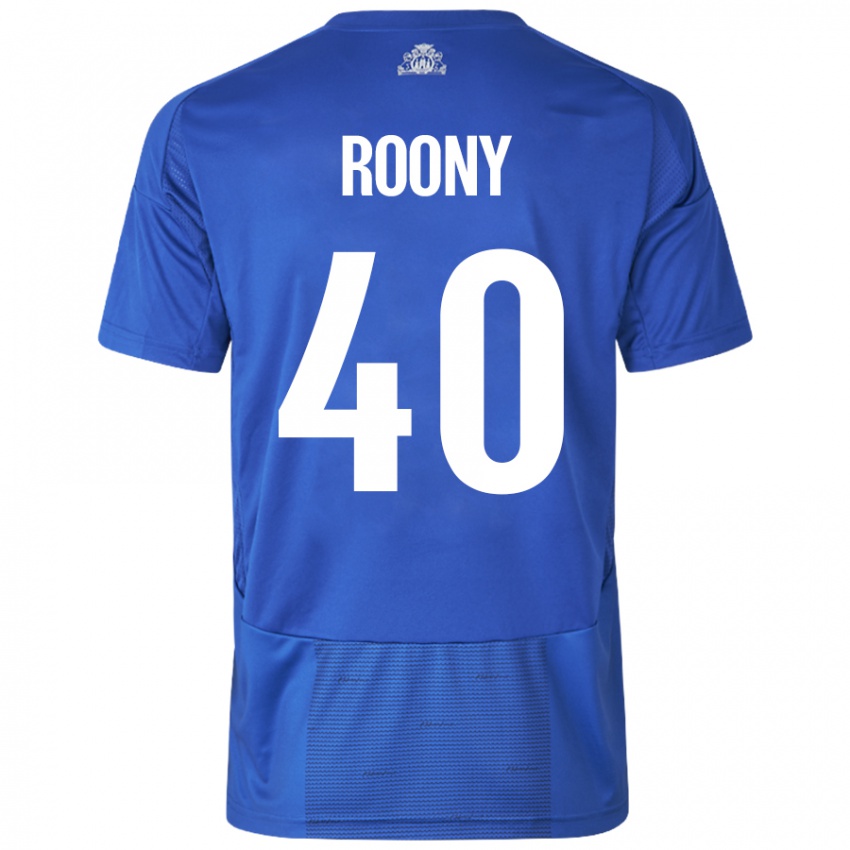 Bambino Maglia Roony Bardghji #40 Bianco Blu Kit Gara Away 2024/25 Maglietta