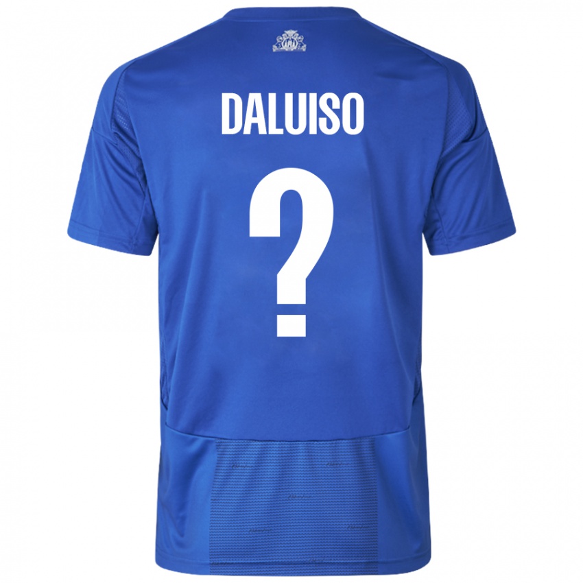 Bambino Maglia Christoffer Daluiso #0 Bianco Blu Kit Gara Away 2024/25 Maglietta