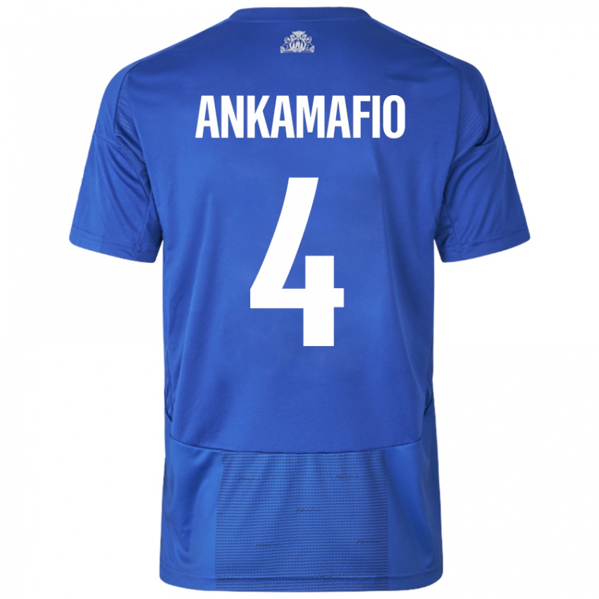 Bambino Maglia Graham Ankamafio #4 Bianco Blu Kit Gara Away 2024/25 Maglietta