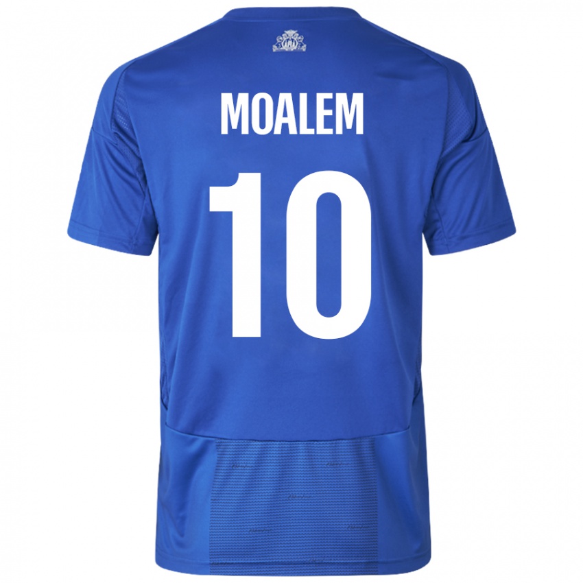 Bambino Maglia Jonathan Moalem #10 Bianco Blu Kit Gara Away 2024/25 Maglietta