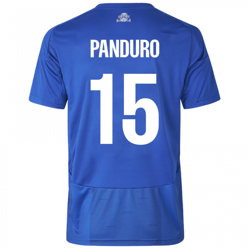 Bambino Maglia Tristan Panduro #15 Bianco Blu Kit Gara Away 2024/25 Maglietta