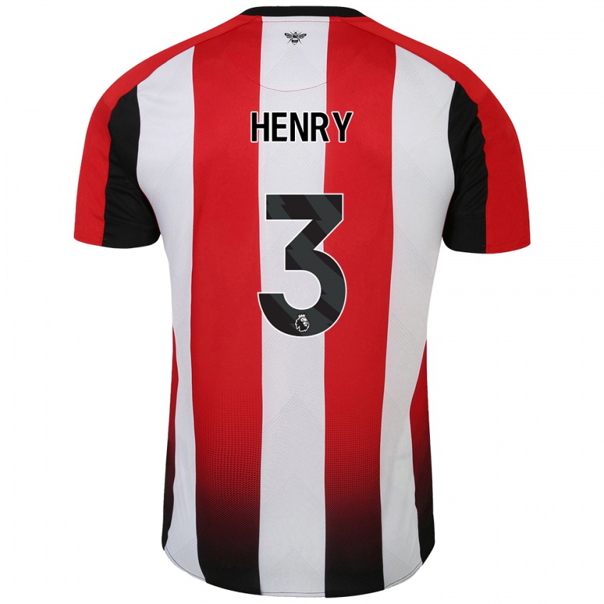 Uomo Maglia Rico Henry #3 Rosso Bianco Kit Gara Home 2024/25 Maglietta