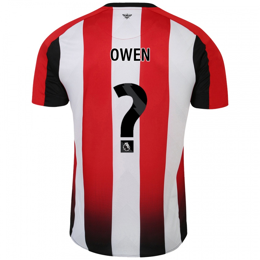 Uomo Maglia Riley Owen #0 Rosso Bianco Kit Gara Home 2024/25 Maglietta