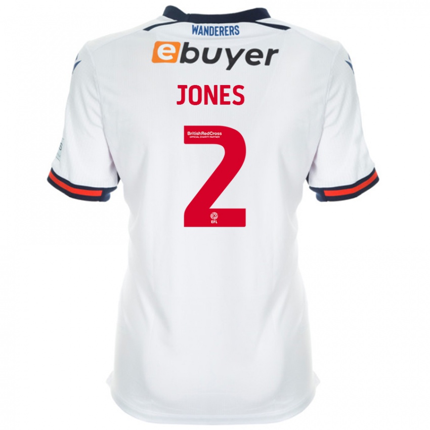 Uomo Maglia Gethin Jones #2 Bianco Kit Gara Home 2024/25 Maglietta