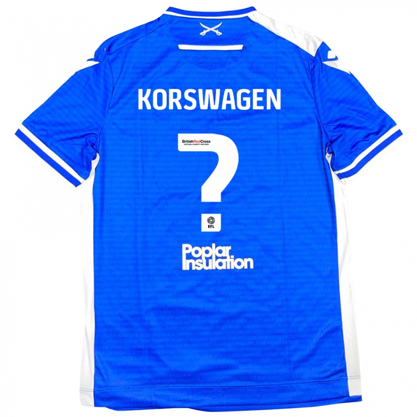 Uomo Maglia Mattijis Korswagen #0 Blu Bianco Kit Gara Home 2024/25 Maglietta