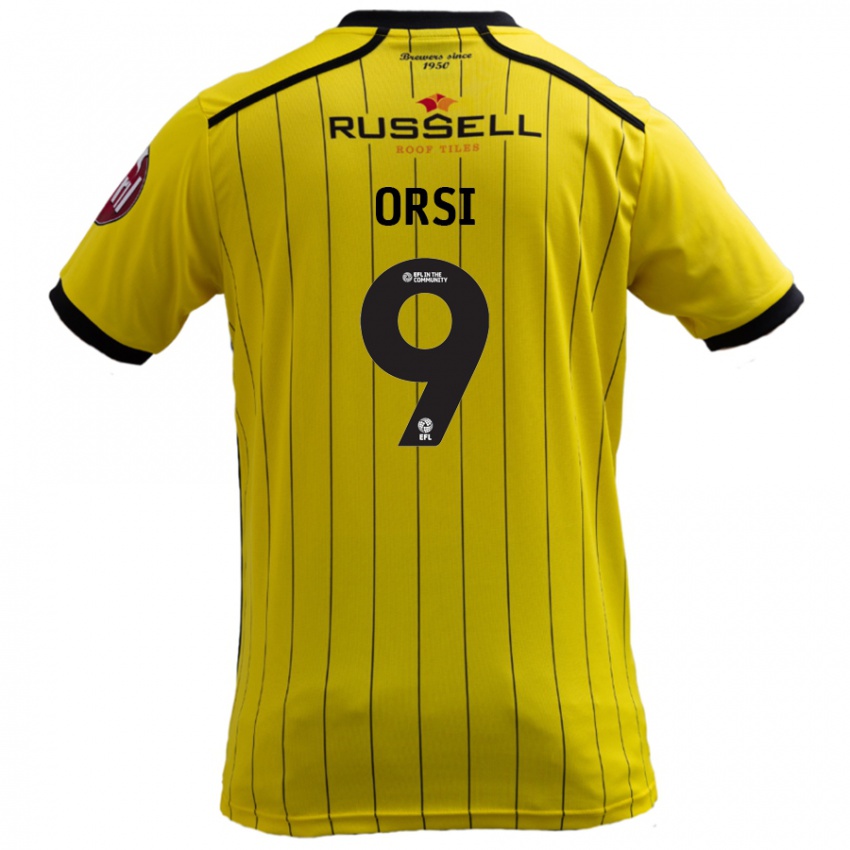 Uomo Maglia Danilo Orsi #9 Giallo Kit Gara Home 2024/25 Maglietta