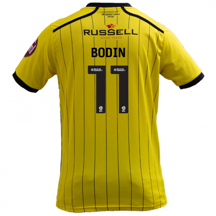 Uomo Maglia Billy Bodin #11 Giallo Kit Gara Home 2024/25 Maglietta