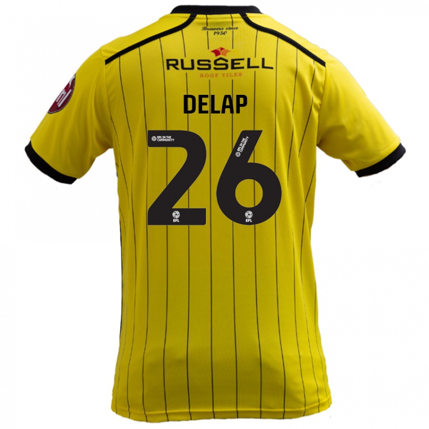 Uomo Maglia Finn Delap #26 Giallo Kit Gara Home 2024/25 Maglietta