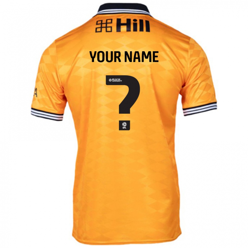 Uomo Maglia Il Tuo Nome #0 Arancione Kit Gara Home 2024/25 Maglietta