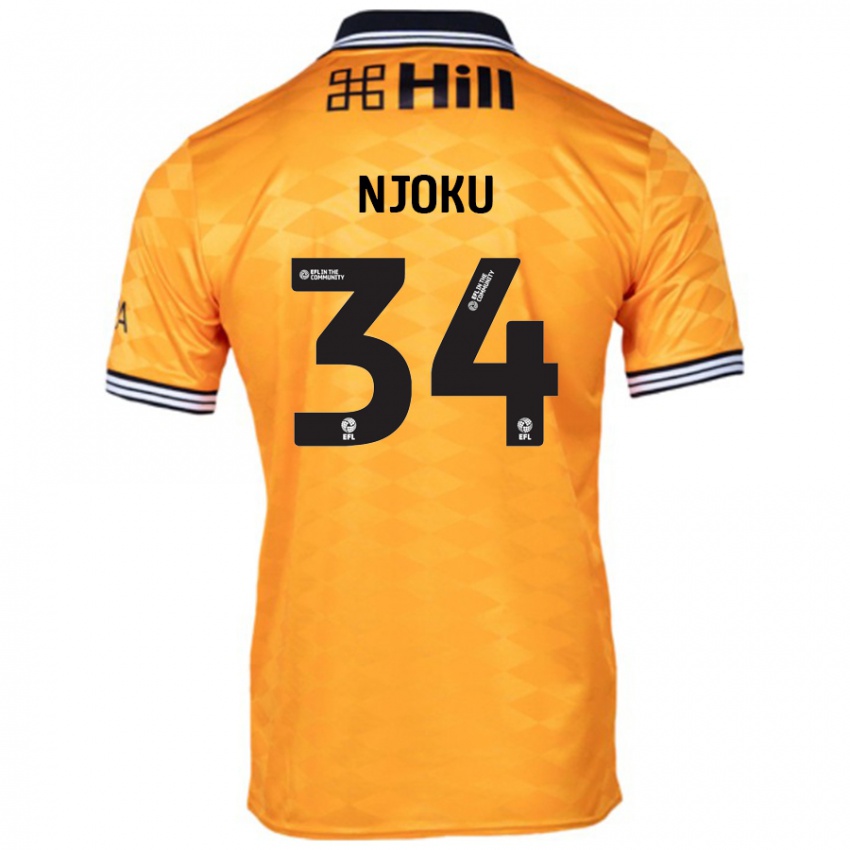 Uomo Maglia Brandon Njoku #34 Arancione Kit Gara Home 2024/25 Maglietta