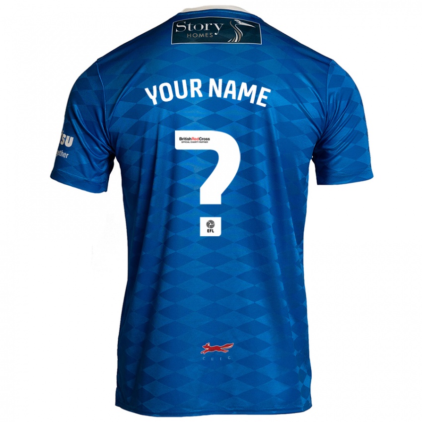 Uomo Maglia Il Tuo Nome #0 Blu Kit Gara Home 2024/25 Maglietta