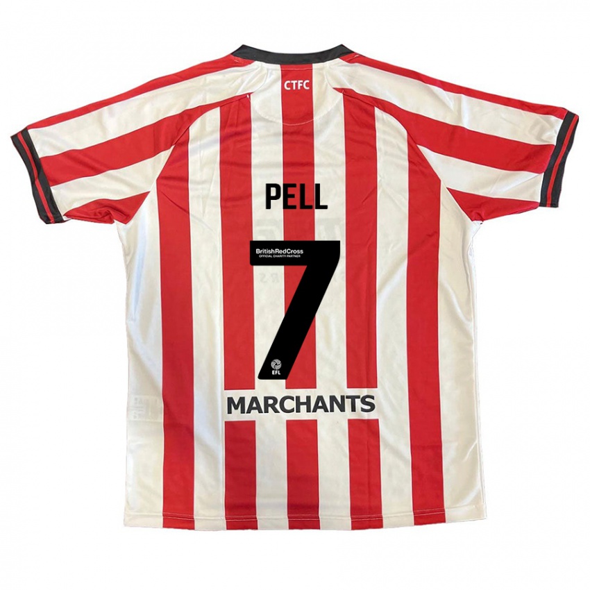 Uomo Maglia Harry Pell #7 Rosso Bianco Kit Gara Home 2024/25 Maglietta