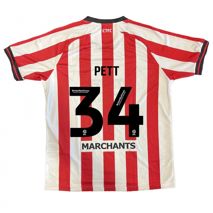 Uomo Maglia Tom Pett #34 Rosso Bianco Kit Gara Home 2024/25 Maglietta