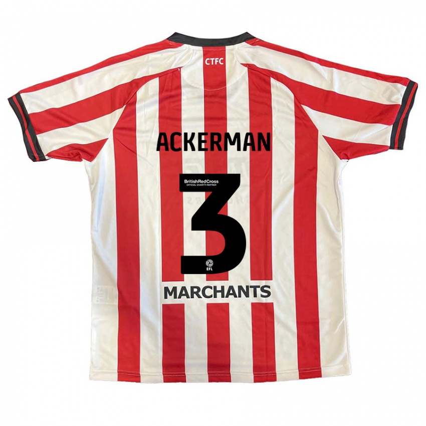 Uomo Maglia Daisy Ackerman #3 Rosso Bianco Kit Gara Home 2024/25 Maglietta