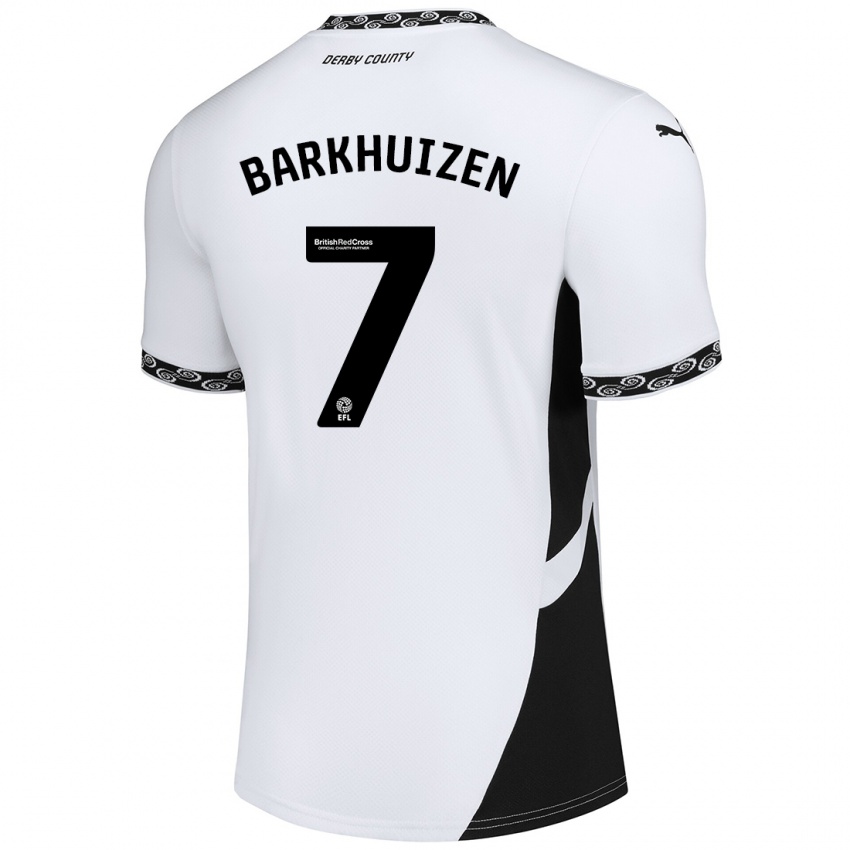 Uomo Maglia Tom Barkhuizen #7 Bianco Nero Kit Gara Home 2024/25 Maglietta