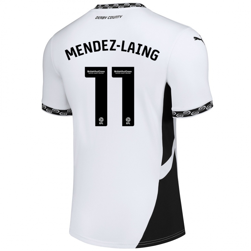 Uomo Maglia Nathaniel Méndez-Laing #11 Bianco Nero Kit Gara Home 2024/25 Maglietta