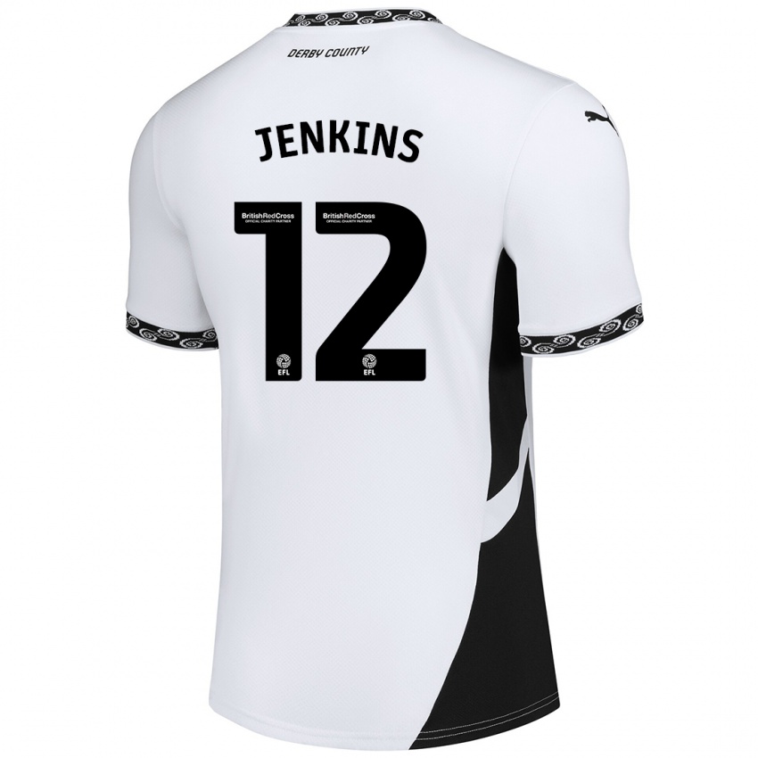 Uomo Maglia Camille Jenkins #12 Bianco Nero Kit Gara Home 2024/25 Maglietta