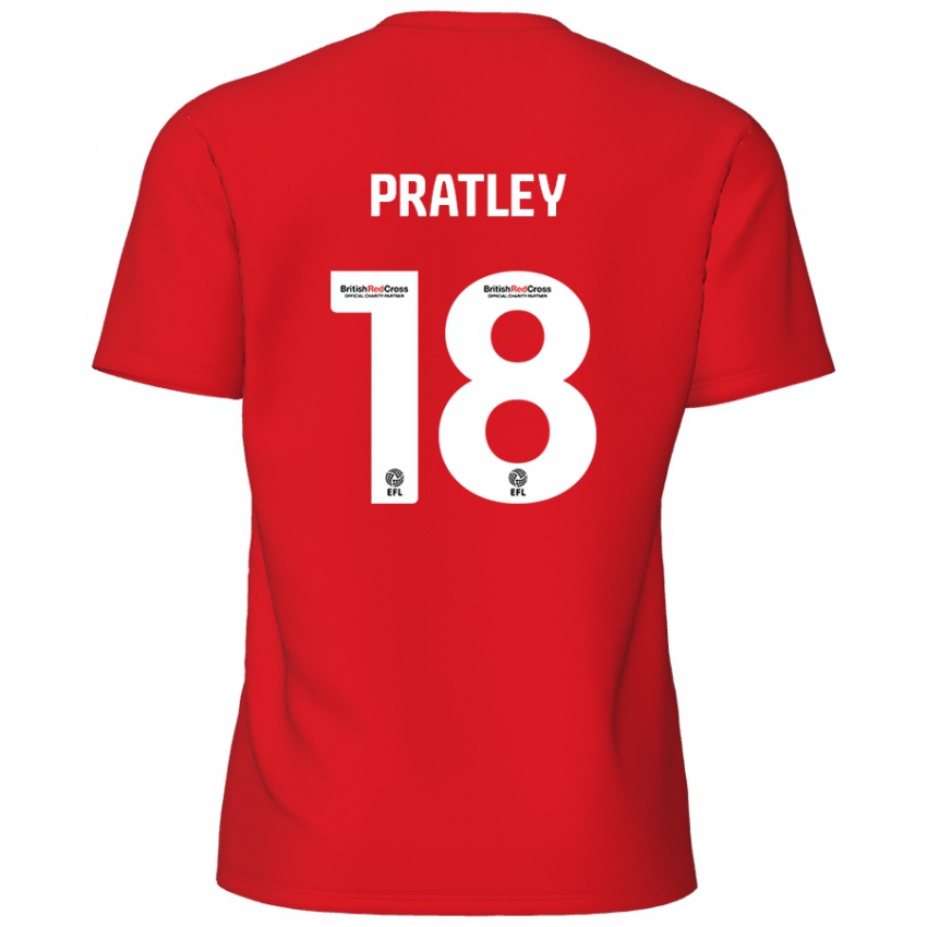 Uomo Maglia Darren Pratley #18 Rosso Kit Gara Home 2024/25 Maglietta