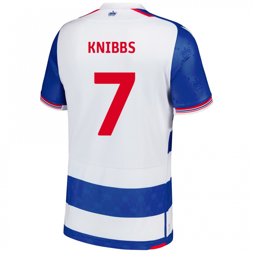 Uomo Maglia Harvey Knibbs #7 Blu Bianco Kit Gara Home 2024/25 Maglietta