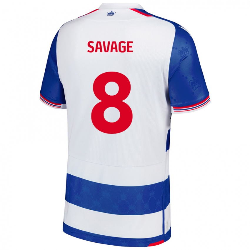 Uomo Maglia Charlie Savage #8 Blu Bianco Kit Gara Home 2024/25 Maglietta