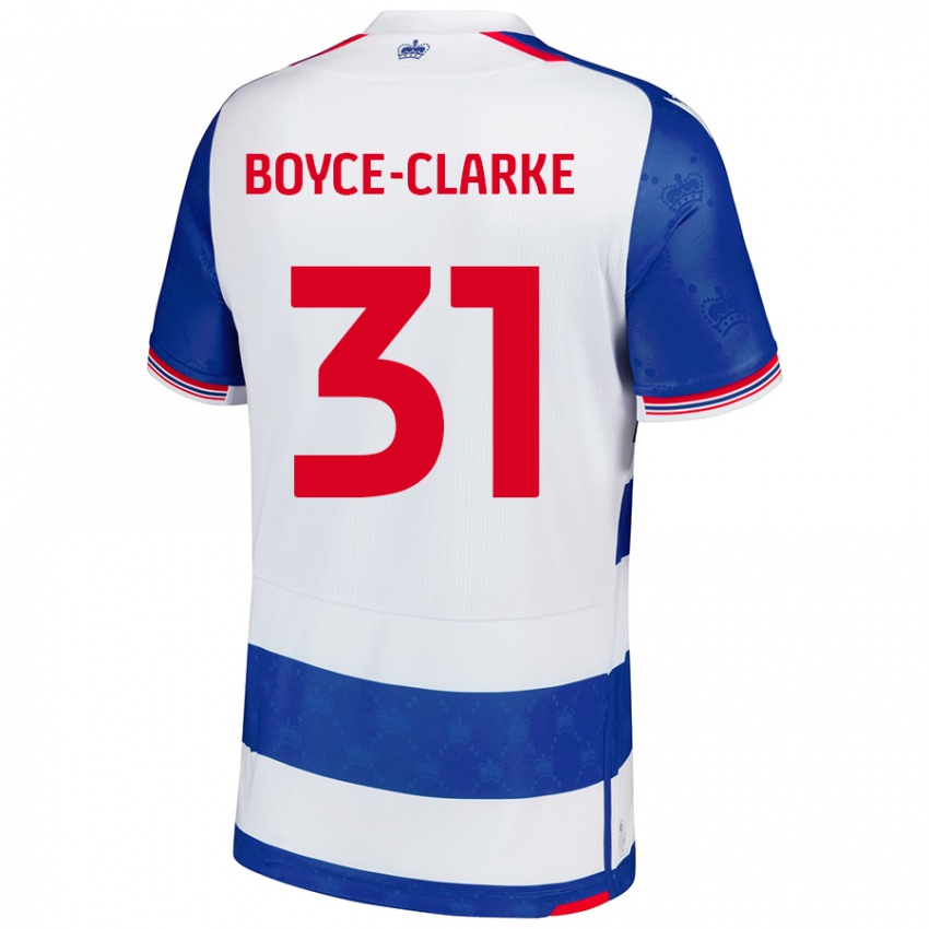 Uomo Maglia Coniah Boyce-Clarke #31 Blu Bianco Kit Gara Home 2024/25 Maglietta