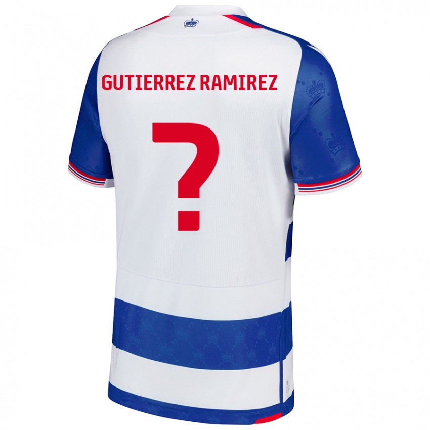 Uomo Maglia William Gutierrez Ramirez #0 Blu Bianco Kit Gara Home 2024/25 Maglietta