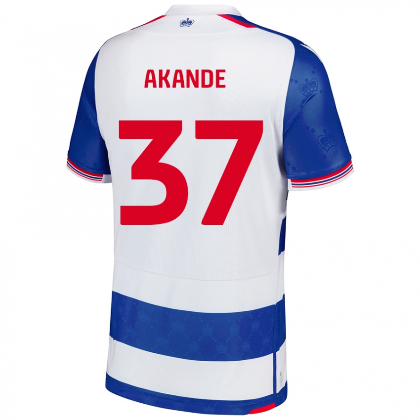 Uomo Maglia Adrian Akande #37 Blu Bianco Kit Gara Home 2024/25 Maglietta