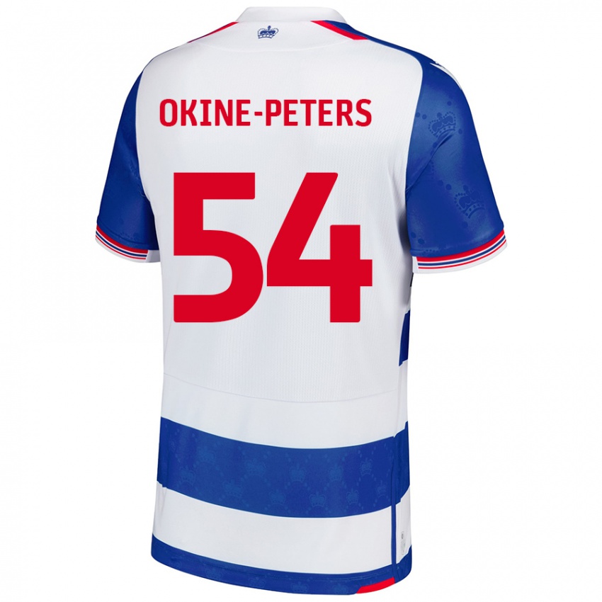 Uomo Maglia Jeremiah Okine-Peters #54 Blu Bianco Kit Gara Home 2024/25 Maglietta