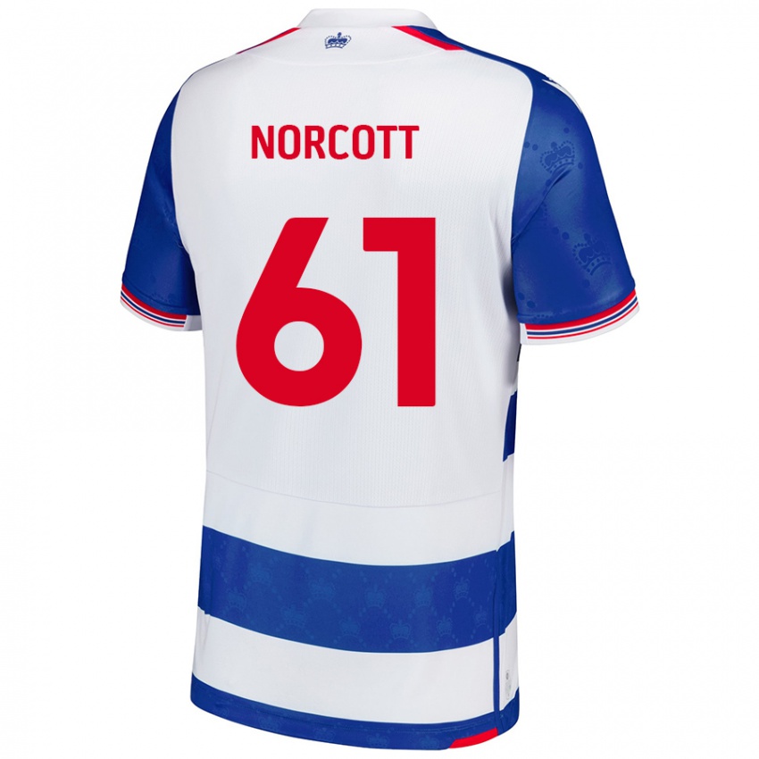 Uomo Maglia Tom Norcott #61 Blu Bianco Kit Gara Home 2024/25 Maglietta