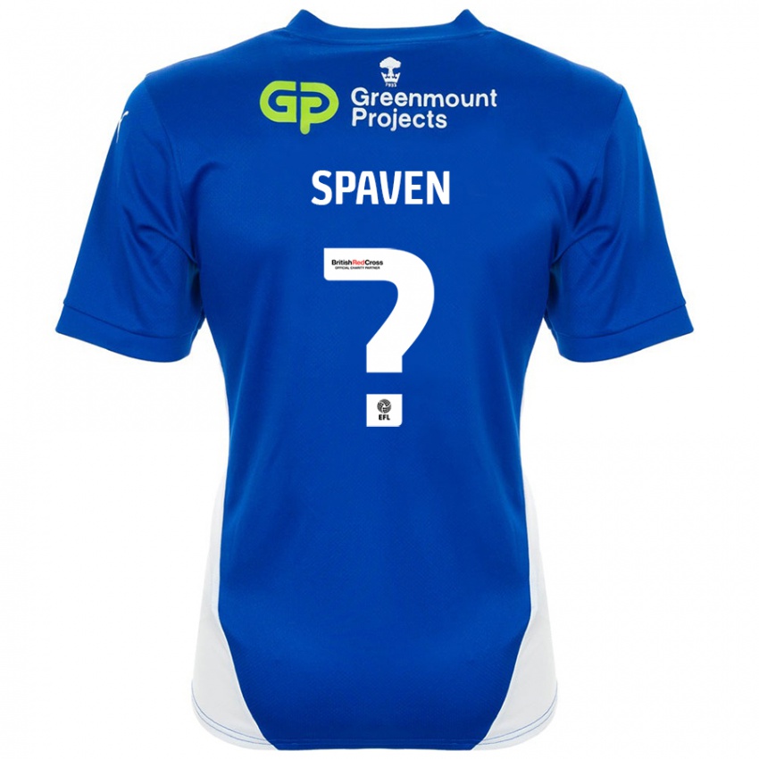 Uomo Maglia Jake Spaven #0 Blu Bianco Kit Gara Home 2024/25 Maglietta