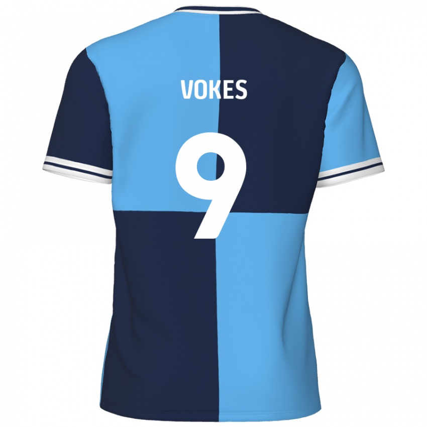 Uomo Maglia Sam Vokes #9 Azzurro Blu Scuro Kit Gara Home 2024/25 Maglietta