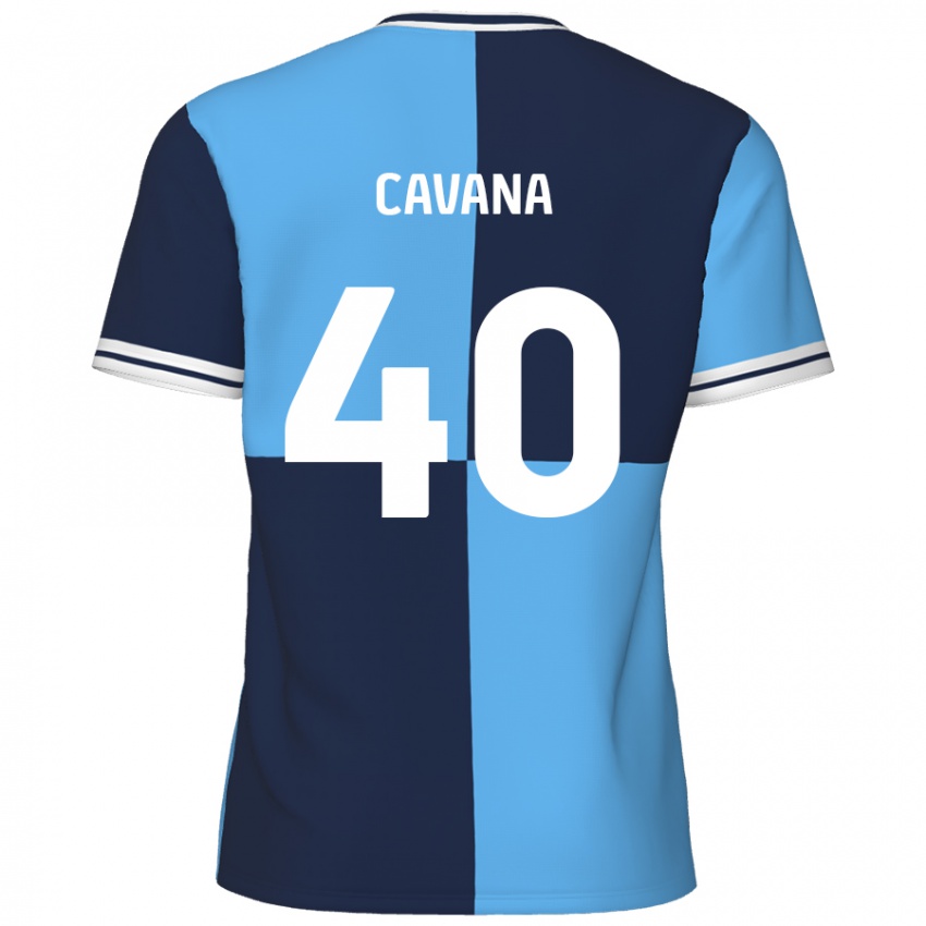 Uomo Maglia Max Cavana #40 Azzurro Blu Scuro Kit Gara Home 2024/25 Maglietta