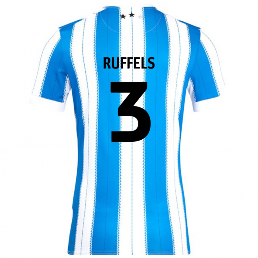 Uomo Maglia Josh Ruffels #3 Blu Bianco Kit Gara Home 2024/25 Maglietta