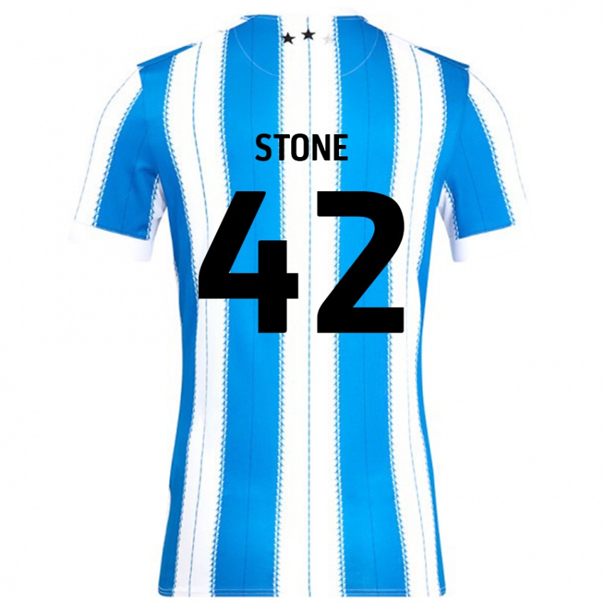 Uomo Maglia Michael Stone #42 Blu Bianco Kit Gara Home 2024/25 Maglietta