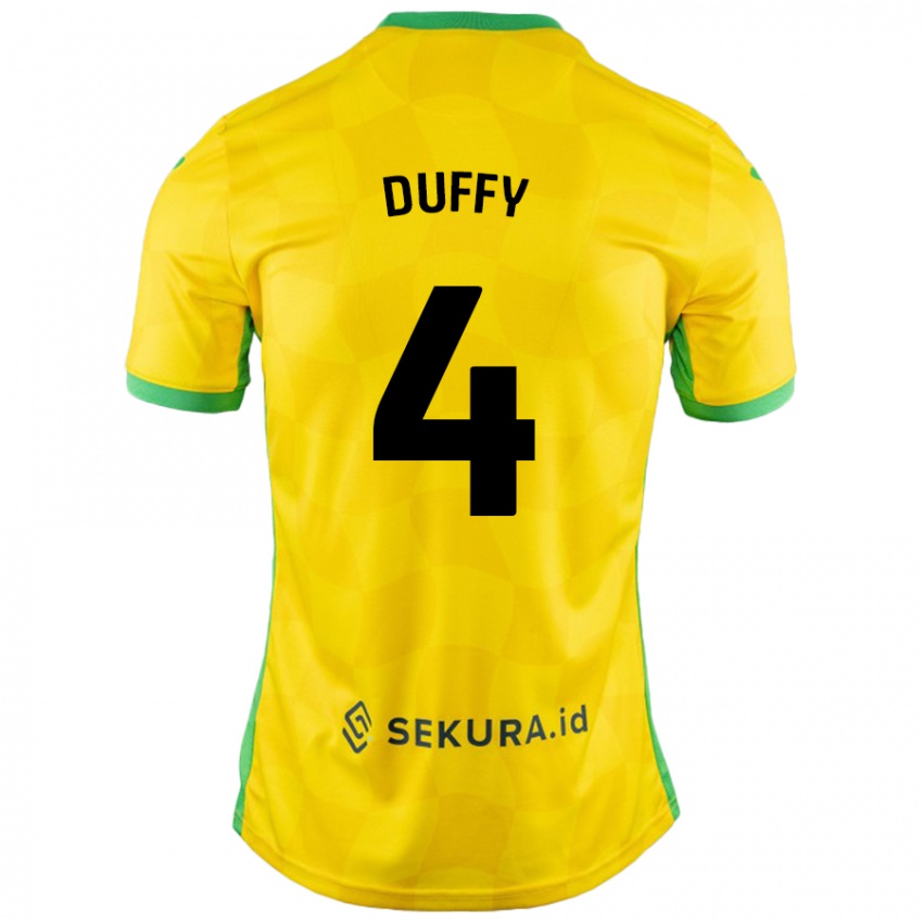 Uomo Maglia Shane Duffy #4 Giallo Verde Kit Gara Home 2024/25 Maglietta