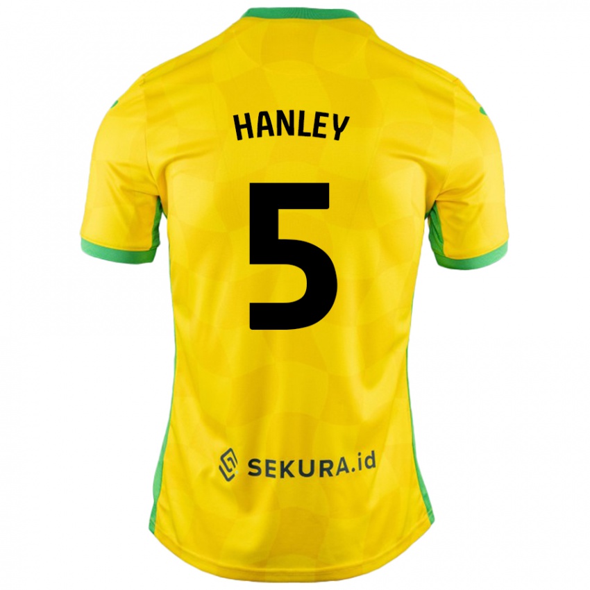 Uomo Maglia Grant Hanley #5 Giallo Verde Kit Gara Home 2024/25 Maglietta