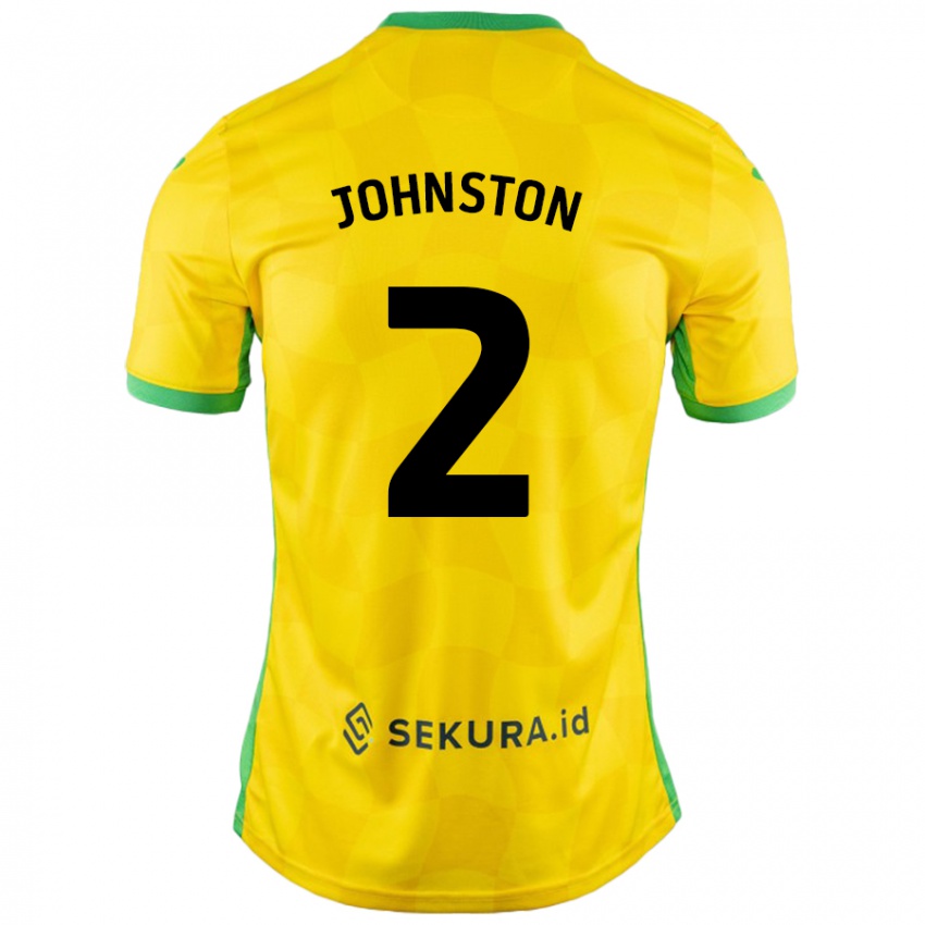 Uomo Maglia Chardonnay Johnston #2 Giallo Verde Kit Gara Home 2024/25 Maglietta