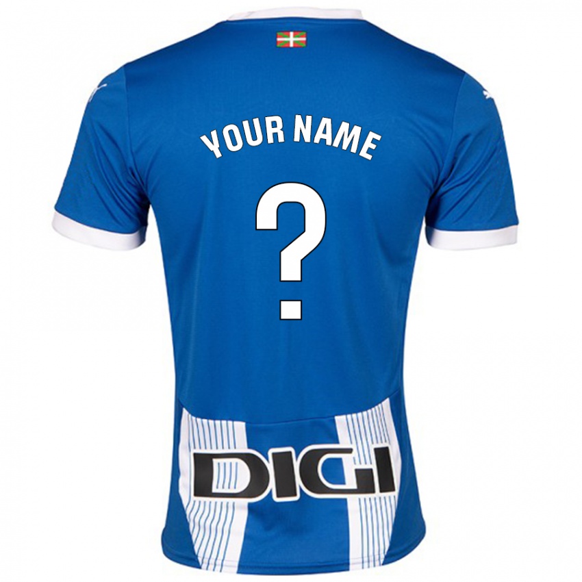 Uomo Maglia Il Tuo Nome #0 Blu Kit Gara Home 2024/25 Maglietta