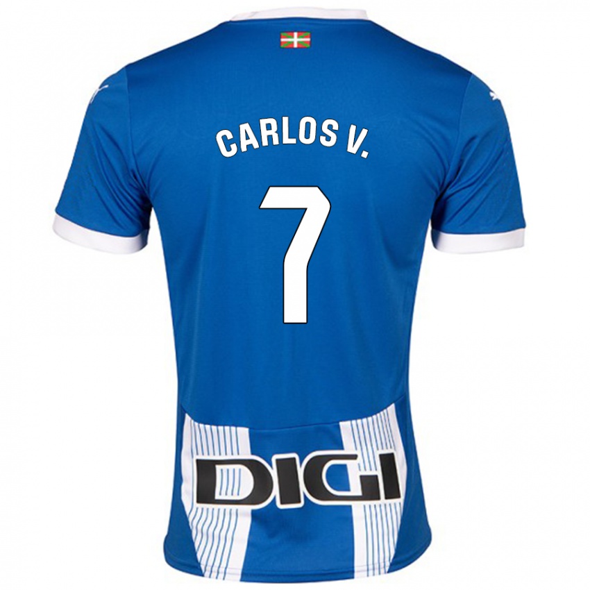 Uomo Maglia Carlos Vicente #7 Blu Kit Gara Home 2024/25 Maglietta