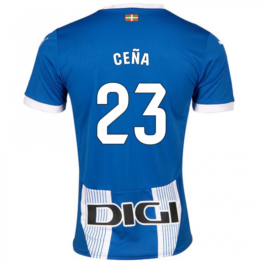 Uomo Maglia Marcos Ceña #23 Blu Kit Gara Home 2024/25 Maglietta