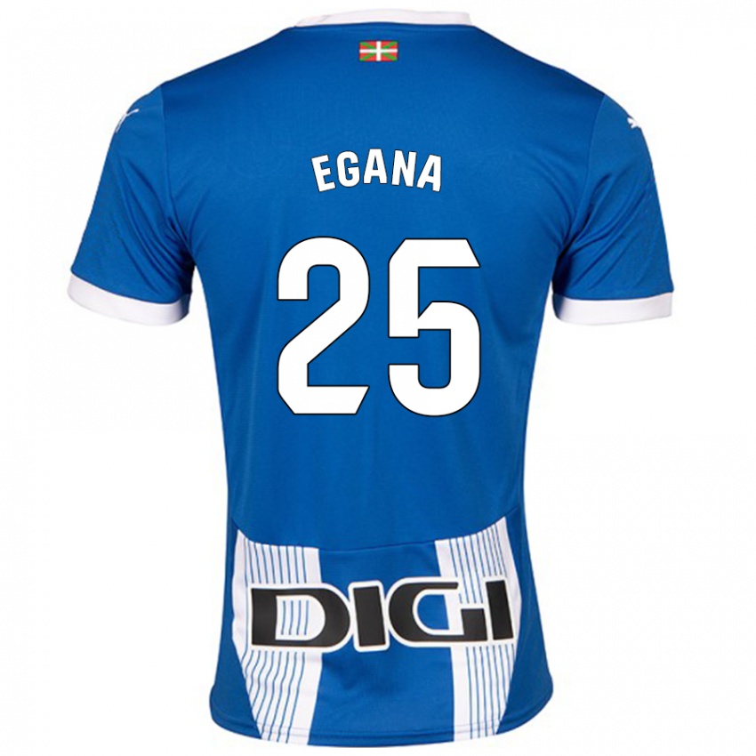 Uomo Maglia Eider Egaña #25 Blu Kit Gara Home 2024/25 Maglietta