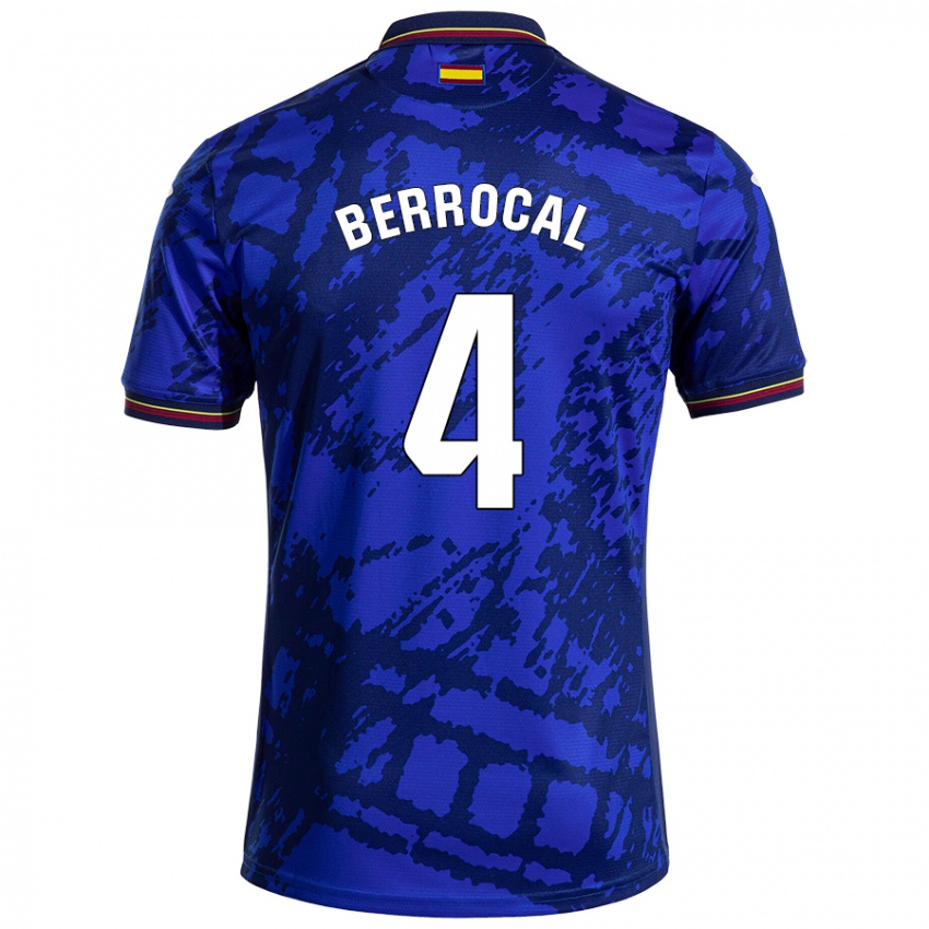 Uomo Maglia Juan Berrocal #4 Blu Più Scuro Kit Gara Home 2024/25 Maglietta