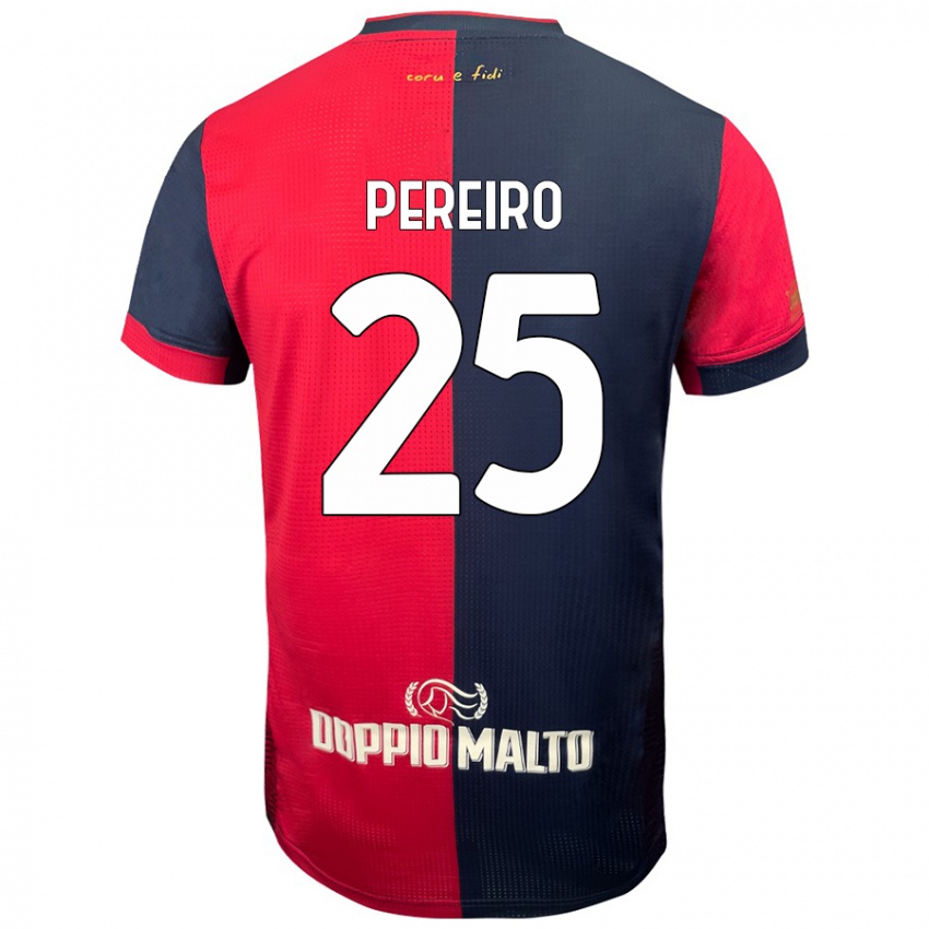 Uomo Maglia Gastón Pereiro #25 Rosso Blu Più Scuro Kit Gara Home 2024/25 Maglietta