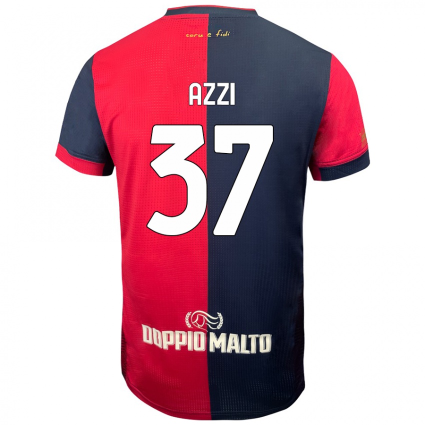 Uomo Maglia Paulo Azzi #37 Rosso Blu Più Scuro Kit Gara Home 2024/25 Maglietta