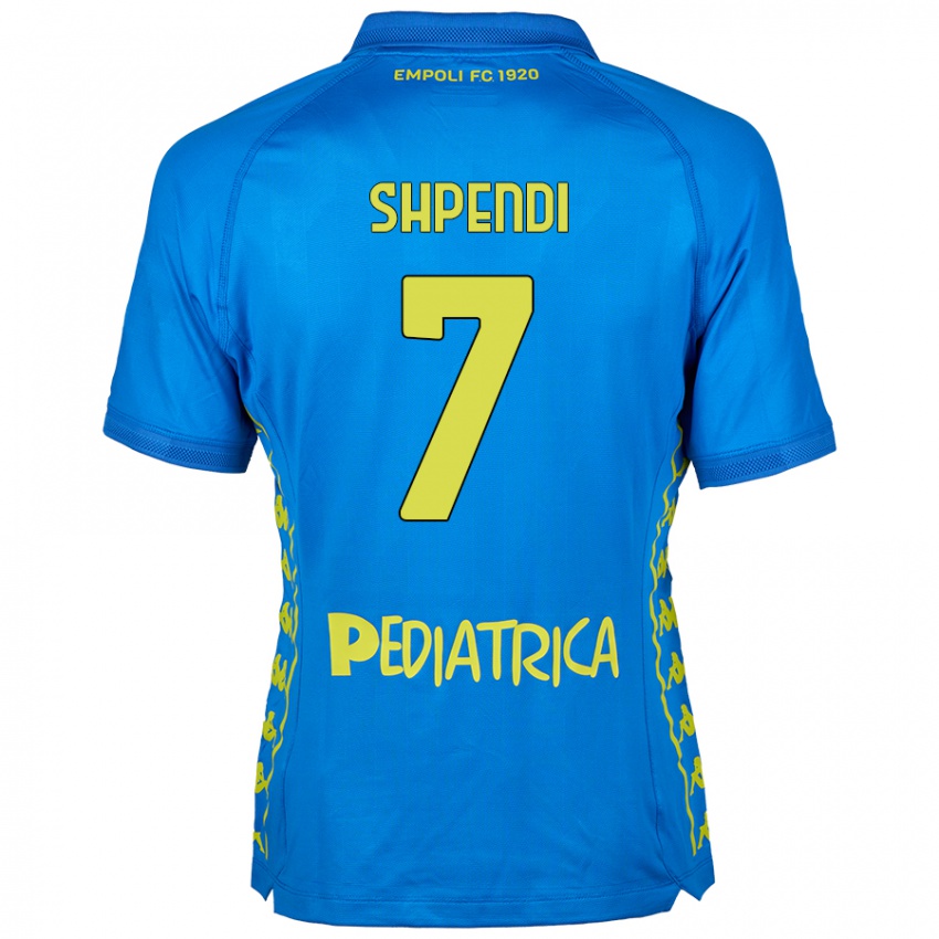 Uomo Maglia Stiven Shpendi #7 Blu Kit Gara Home 2024/25 Maglietta